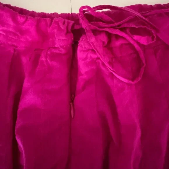 Boho Midi Gypsy Skirt Womens One Size Pink Hippie Peasant Flowy Festival Indie - Picture 6 of 7